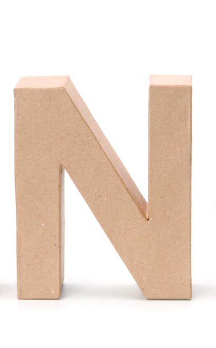 Papp-Buchstaben N 17,5x5,5cm